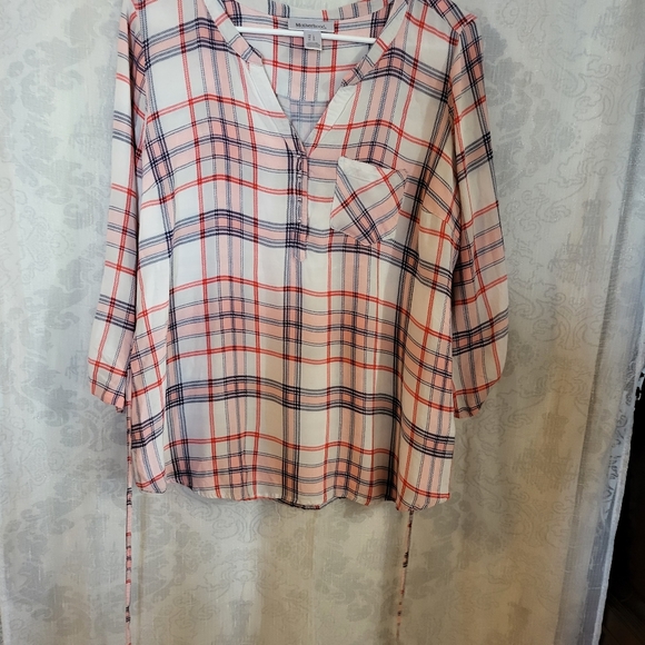 Motherhood maternity Women's Plaid 3/4 Sleeve Shirt Size L - Picture 6 of 8